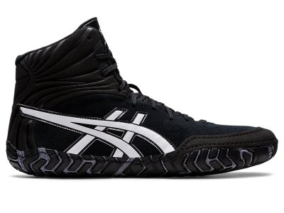 Asics Aggressor 5 Güreş Ayakkabısı Erkek Siyah Beyaz | TR3592-757