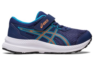 Asics Contend 8 Sports Ayakkabı Çocuk Indigo Mavi Turuncu | TR2971-904