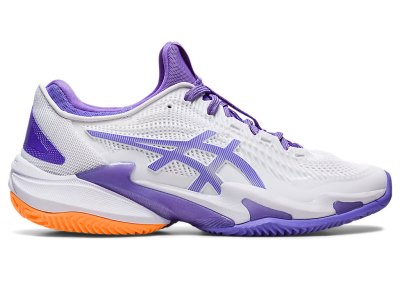 Asics Court FF 3 Clay Tenis Ayakkabısı Kadın Beyaz Mor | TR8852-237
