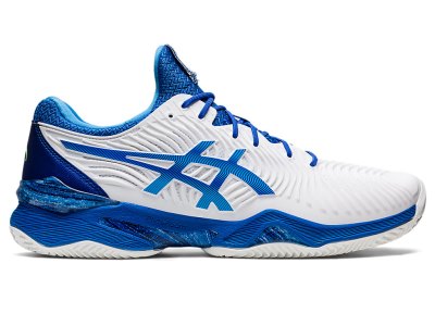 Asics Court FF Novak Clay Tenis Ayakkabısı Erkek Beyaz Mavi | TR7307-998