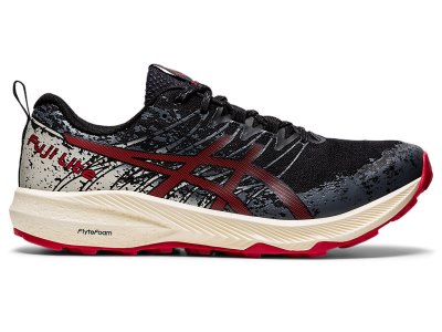 Asics Fuji Lite 2 Patika Koşu Ayakkabısı Erkek Siyah Kırmızı | TR6502-345