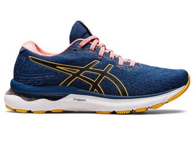 Asics Gel-nimbus 24 Koşu Ayakkabısı Kadın Siyah Mavi Sarı | TR3946-435