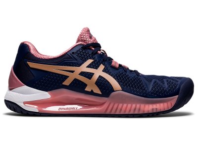 Asics Gel-resolution 8 Tenis Ayakkabısı Kadın Lacivert Pembe Altın | TR6720-196