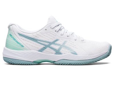 Asics Solution Swift FF Clay Tenis Ayakkabısı Kadın Beyaz Mavi | TR2656-444