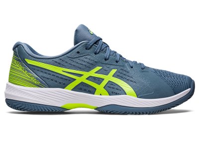 Asics Solution Swift FF Clay Tenis Ayakkabısı Erkek Gri Mavi Yeşil | TR5307-280