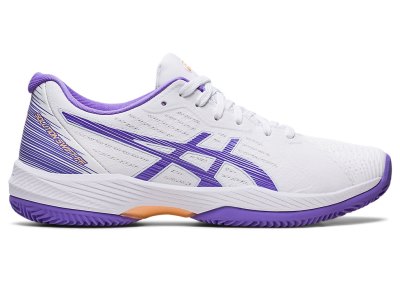 Asics Solution Swift FF Clay Tenis Ayakkabısı Kadın Beyaz Mor | TR6423-565