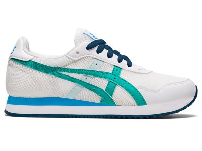 Asics Tiger Runner Koşu Ayakkabısı Çocuk Beyaz Koyu Turkuaz | TR6131-691